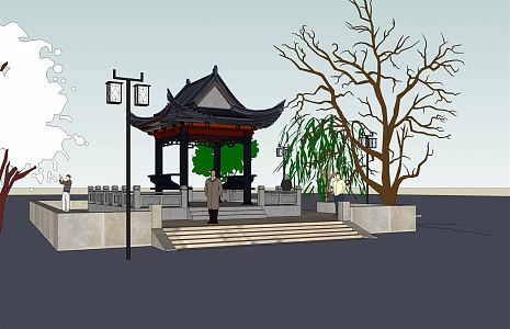 Chinese-style pavilion small pavilion 3d model