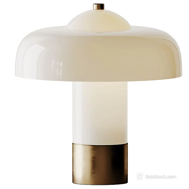 Elegant Modern Table Lamp With White Lampshade And Gold Base Design 3d model 
