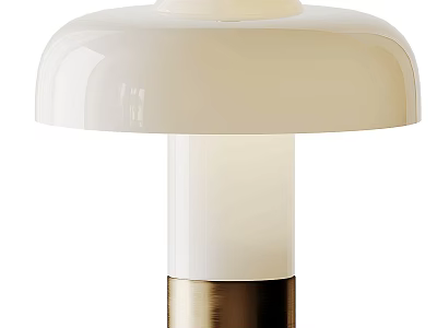 Elegant Modern Table Lamp With White Lampshade And Gold Base Design 3d model