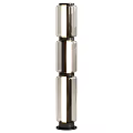 Modern Glass Floor Lamp with Sleek Cylindrical Design and Black Top Base