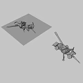 Military Wheeled Trailer Mounted Artillery Gun With Support Structure And Metal Construction