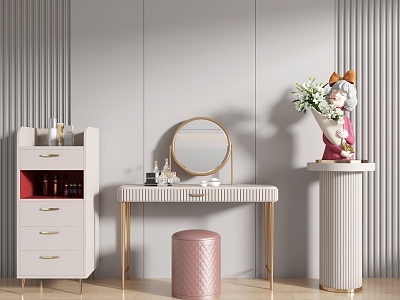 Cream wind dressing table cosmetics 3d model