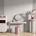 Cream wind dressing table cosmetics 3d model