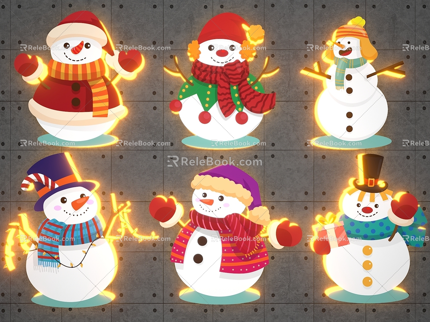 Christmas Cartoon Snowman Meichen Wall Lighting 3d model