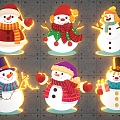 Christmas Cartoon Snowman Meichen Wall Lighting 3d model