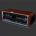 Vintage Electronic Radio With Wooden Case Classic Control Panel And Speakers