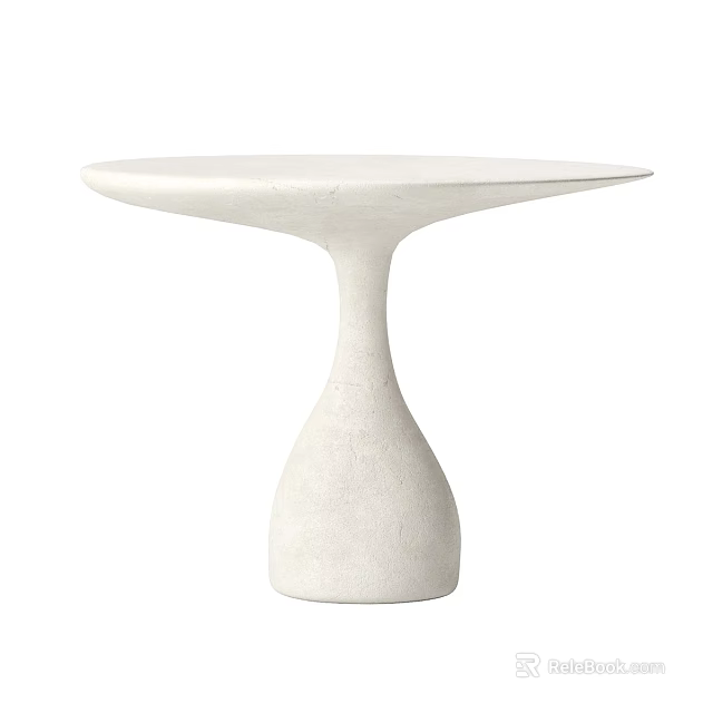 Modern White Coffee Table With Sleek Sculptural Base And Smooth Surface 3d model