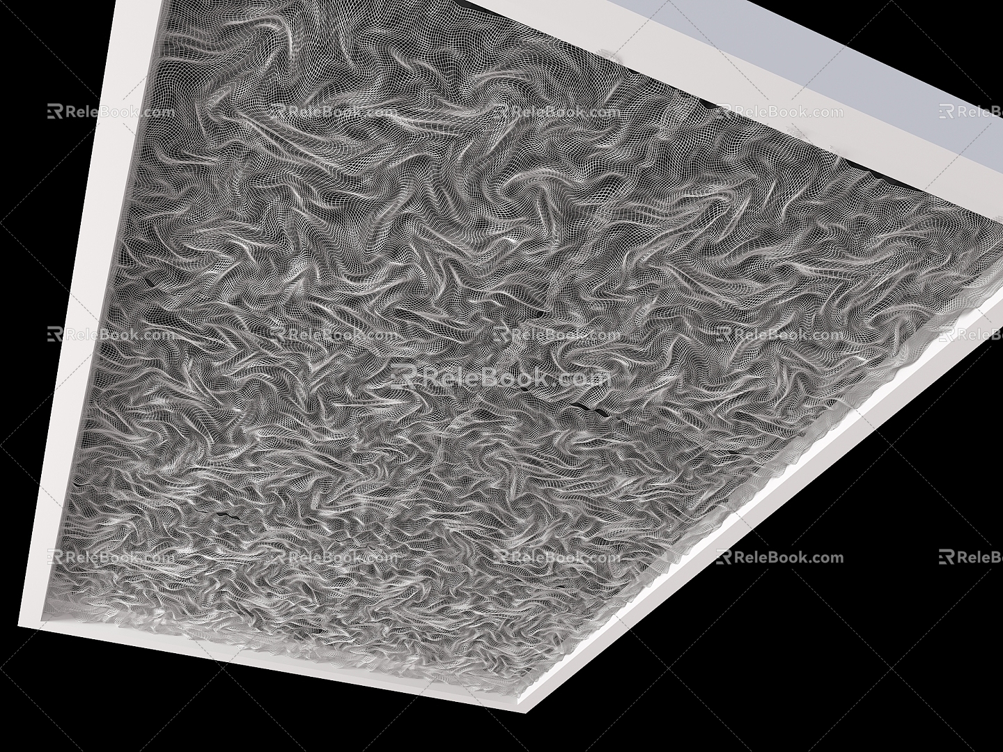 Gauze Ceiling Shapable Steel Mesh Ceiling Designer Steel Mesh Creative Modeling Gauze silver Cloud Yarn Background Cloth 3d model