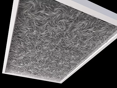 Modern Ceiling Design With Silver Curly Texture And White Frame 3d model