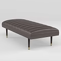 Arteriors Brown Leather Bench with Tufted Design and Black Gold Accent Legs