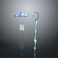 Modern Blue And White Decorative Components With Hanging Ring And Ornamental Structure