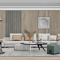 Modern sofa coffee table combination 3d model