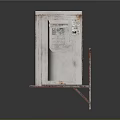 Mitsubishi Air Conditioner Fan Outdoor Unit With Rusty Metal Grille And Model Label
