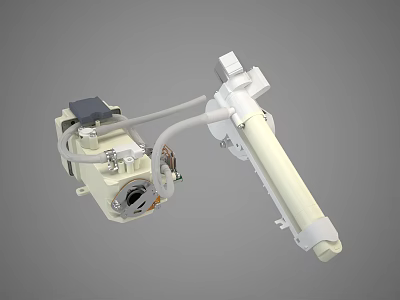 Smart Machine Precision Mechanical Component With Motor Cables And White Rod 3d model