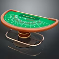 Durable Home Roulette Table With Green Felt Surface Wooden Frame And Metal Stand