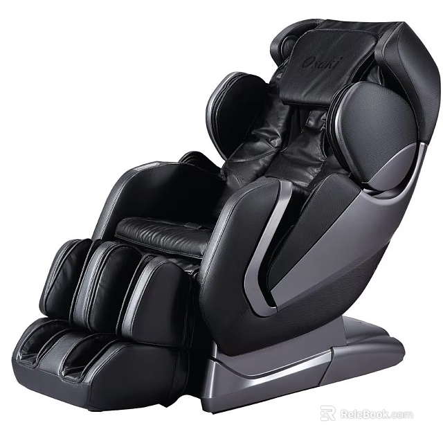 Premium Black Leather Massage Chair With Modern Sleek Design And Full Body Comfort Support 3d model 