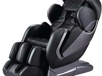 Premium Black Leather Massage Chair With Modern Sleek Design And Full Body Comfort Support 3d model