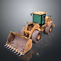 Yellow Wheel Loader With Green Cabin Large Bucket And Big Tires For Heavy Duty Construction