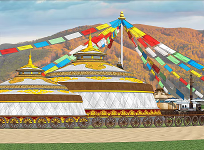 Yurt Tent Tourist Resort Camp 3d model
