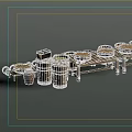 Garden Ornaments Design With Wooden Long Table Woven Baskets Barrels And Green Plants