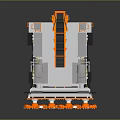 Industrial Manufacturing Equipment With Orange Mechanical Components And Large Structure