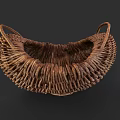 Handwoven Rattan Storage Basket With Dual Handles For Decorative Home Living