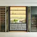 Luxurious Modern Wine Cabinet With Multi Tiered Racks Lighting Marble Accents And Drawers