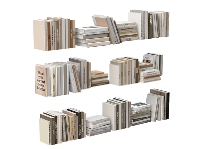 Various Stacked Books And Magazines Collection With Different Sizes And Arrangements 3d model