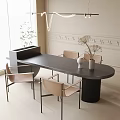 Modern Dining Table and Chair Combination Dining Chair Dining Table 3d model