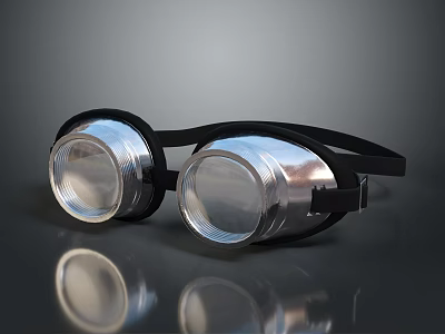 Black Swim Goggles With Clear Lenses And Comfortable Strap Design For Swimming 3d model
