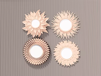 Modern Mirror Decorative Mirror Combination 3d model