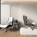Modern Leisure Chairs In Bright Room With Wooden Floor And Green Plant