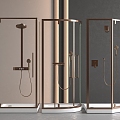 Shower shower partition shower towel rack 3d model