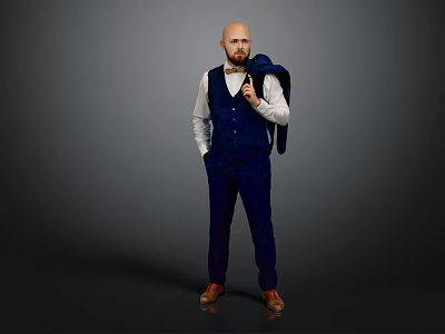 Modern Man Male Character Men's Suit Suit Men's Suit 3d model