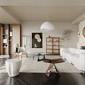 Middle Ancient Living Room Sofa Combination Coffee Table Carpet Leisure Sofa 3d model