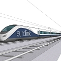 Modern high-speed rail rail train light rail train high-speed train intercity transportation 3d model