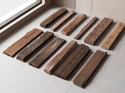 Rustic Wooden Planks With Different Colors And Textures For Interior Flooring Design 3d model