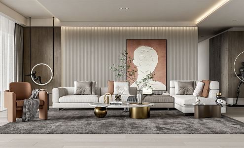 modern living room 3d model