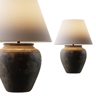 Middle Ancient Style Table Lamp Clay Table Lamp 3d model