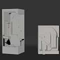 Modern White Architectural Decorative Pieces With Geometric Design And Lighting For Home Decor