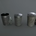 Household Essential Metal Trash Cans With Lids And Black Garbage Bags