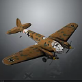Vintage Military Airplane Model With Camouflage Paint Detailed Wings Propellers And Classic Design