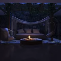 Modern KTV Lounge Interior With Comfortable Sofa Colorful Lighting And Sound System