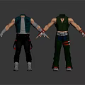 Two Male 3D Character Models in Different Costumes with Open Arms