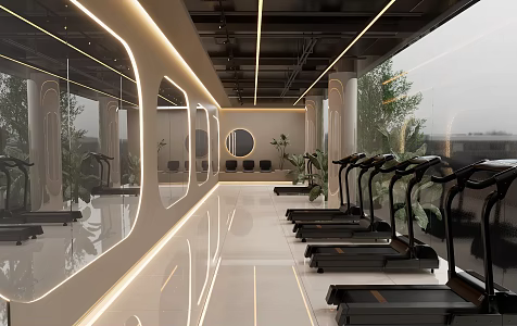 Gym Fitness Equipment Club Fitness Rest Area Health Center Training Center 3d model