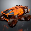 Orange Off Road Utility Vehicle With Large Tires 3d model