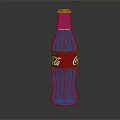 Coca Cola Glass Bottle With Red Label And Dark Carbonated Drink