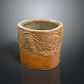Sculpted Clay Pot With Intricate Carved Patterns And Artisan Craftsmanship 3d model