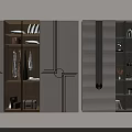 Modern White Wardrobe Design With Glass Doors Gold Accents And Open Shelves