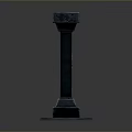 Black Heavy Duty Support Column Equipment Featuring Square Base And Top